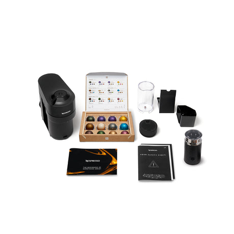Nespresso Vertuo Pop Liquorice Black Bundle Coffee Machine (Includes Black Milk Frother)